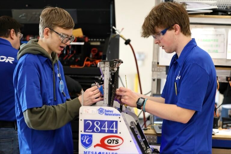 FTC Team 2844 working on their robot