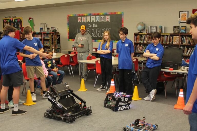 Some of FTC team 12841 doing outreach showcasing robotics